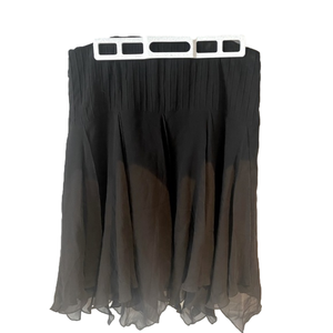 Black A-Line Pleated Chiffon Skirt - Classic Women's A-Line